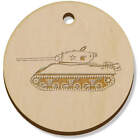 11 x 34mm 'Sherman Tank' Wooden Pendants / Charms (PN00069176)