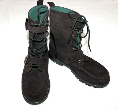 Botas Polo Ralph Lauren Radbourne marrom camurça EUA meninos tamanho 5 UE 37 com cadarço - Imagem 1 de 4