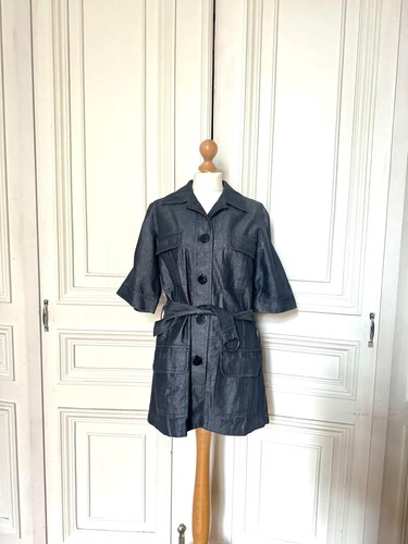 SAINT LAURENT (YSL) Camicia Sahariana Yves Saint Laurent Estate 1996 Grigio Cotone Taglia 38 M