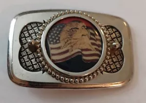 Eagle Belt Buckle Patriotic American USA Flag Vintage Metal Stars & Stripes - Picture 1 of 7