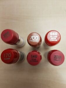 6 x Rimmel London Mini Lipstick Lasting Finish & Moisture Renew Testers/Samples