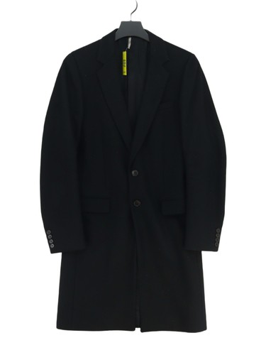 Dior Cappotto Donna UK 12 Nero Lana con Altro Soprabito Viscosa