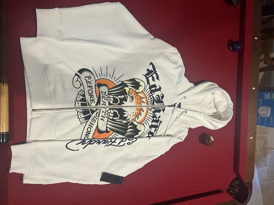 Sudadera con capucha Ed Hardy para mujer mediana vintage Love Kills Slowly gráfica con cremallera Foto 1 de 4