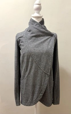 Jaqueta Lululemon That's A Wrap Suéter Cinza Couro Neve Slub Carvão Tamanho 4 - Imagem 1 de 4