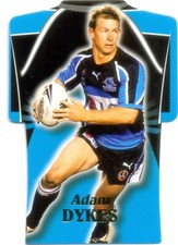 2006 Select Invincible NRL Jersey Die Cut Card DC20 Adam Dykes - Cronulla Sharks