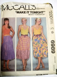 Skirt Tiered Ruffle Loose S McCalls 6989 Sewing Pattern UC Midi Elastic Pull On - Picture 1 of 5