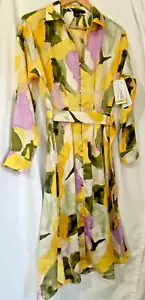 NWT French Connection Women's Long Shirt Dress -Long Sleeves -Multicolor- Size M - Picture 1 of 14