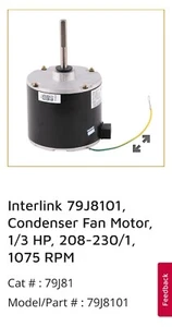 Lennox Condenser Fan Motor 1/3hp 208/230 V Psc 1075rpm - Picture 1 of 2