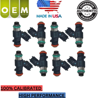 x8 NEW GENUINE DENSO FUEL INJECTORS FOR 2009-2013 Cadillac Escalade EXT 6.2L V8 - Image 1 of 4