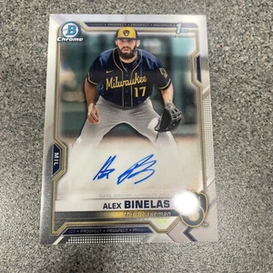 Alex Binelas 2021 Bowman Chrome Draft Prospect AUTO RC #CDA-AB Brewers - Bild 1 von 3