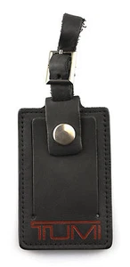 TUMI 'Alpha 2' schwarz/roter Leder Kofferanhänger - groß - Bild 1 von 2