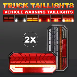 2x Rear LED Tail Turn Signal Brake Reverse Running Lights Truck Trailer RVCamper - Picture 1 of 10