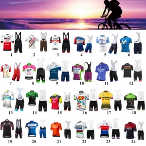 Men's Cycling Jersey Set Cycling Kit Bicycle Jersey Rear Pocket Bike Bib Shorts - Picture 1 of 59