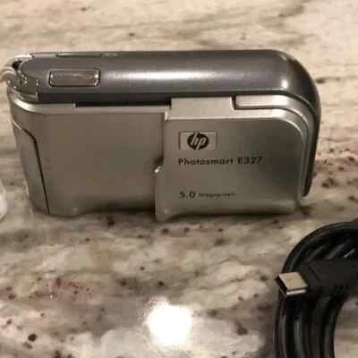 HP PhotoSmart E327 5.0MP Digital Camera - Silver  - Image 1 of 4