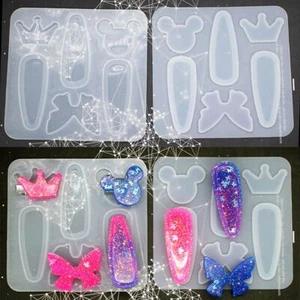 Barrettes Silicone Resin Molds - Handmade Hair Clip Mold Hairpin Making Tools - Picture 1 of 12