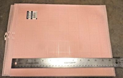 5 Sheet PASTEL PINK COLOR QUICK-COUNT Canvas 7 Mesh 10-1/2" x 13-1/2" NEW - Image 1 of 3