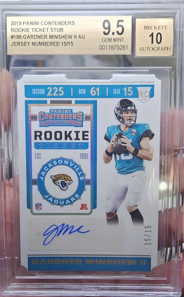 GARDNER MINSHEW 2019 CONTENDERS ROOKIE TICKET STUB AUTO #15/15 BGS 💎~ RAIDERS🔥 - Image 1 of 1