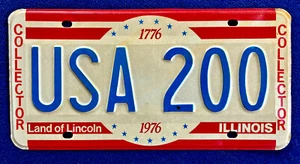 Display/Collector 1976 Illinois Bicentennial License Plate / Unused - Picture 1 of 5