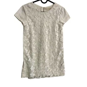 Zara Girls White Applique Lace Dress - Size 13/14 - Picture 1 of 5