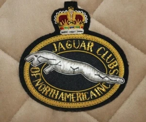 JAGUAR CLUB HANDGEFERTIGTE STICKEREI GOLDENER BULLION DRAHT BLAZER ABZEICHEN FÜR JACKEN - Bild 1 von 2