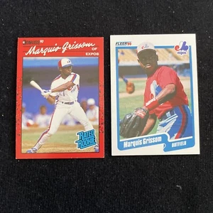 1990 Donruss #36 Fleer #347 Marquis Grissom - Picture 1 of 2