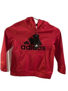 Adidas Kids Boys Size 5 Red/Black Pullover Hoodie Sweatshirt (Stitched￼)  (12)