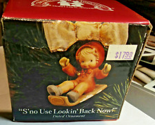 1991 Enesco Memories Of Yesterday "S'no Use Lookin' Back Now" Christmas Ornament