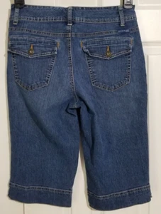 BandolinoBlu Blue Jeans Women Capri Size 8 Stretch Denim Pockets Cotton Blend - Picture 1 of 16
