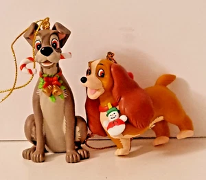 Grolier Disney Lady And The Tramp Christmas Ornaments Set of 2 - Picture 1 of 6