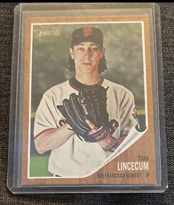 2011 Topps Heritage Baseball # 429 Tim Lincecum SF Giants Short Print - Image 1 of 2