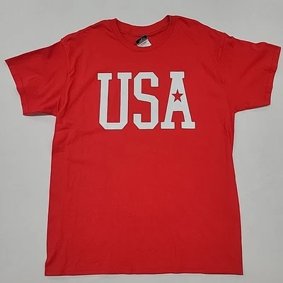 Красная футболка США с белыми жирными буквами Sugar Land размер большой - Изображение 1 из 4