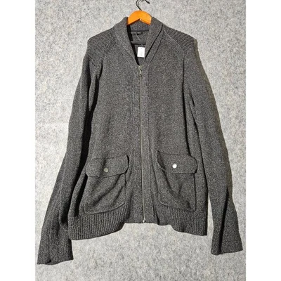 Cárdigan Suéter XL Tejido Pesado Banana Republic Para Hombre Gris Cremallera Completa Cuello Chal Foto 1 de 4