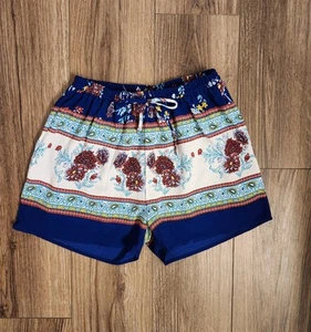 Anthropologie Blue Rain Boho Lined Shorts Size Medium - Picture 1 of 5