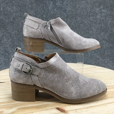 Sonoma Boots Womens 10 M Ankle Bootie Gray Comfort Casual Round Toe Block Heels - Image 1 of 4