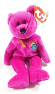 TY Millennium 2000 Magenta Bear DOB January 1, 1999 P.E. Pellets Made in China - Photo 1 sur 9