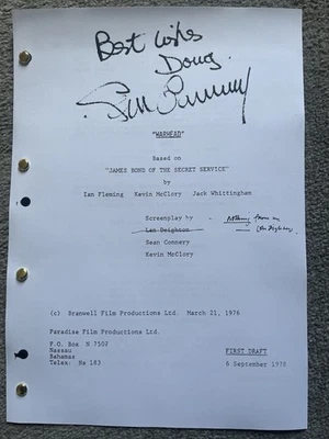 James Bond 007 Unproduced Film Script ‘Warhead.’ Sean Connery. - Image 1 of 2