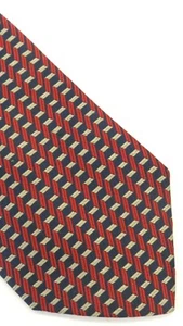 NEW! JOS.A.BANK MENS RED BLUE AND GOLD GEOMETRIC TIE 56" LONG 4" WIDE  - Picture 1 of 2