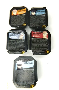 Mcdonalds x JuJuTsu Kaisen Special Grade Garlic Sauce Complete Set Of 5 - Picture 1 of 5