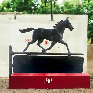 Vintage Cast Iron Horse Stable Sign | Rustic Farmhouse Mailbox Plaque | Equestri - Picture 1 of 10
