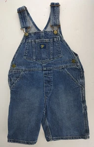 Osh Kosh B'Gosh Kid's Overall Shorts Size 4 RN #96367 Blue Denim Used - Picture 1 of 3