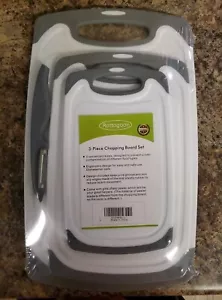 Cutting Boards for Kitchen Plastic Chopping Board Set of 3 with Non-Slip Feet - Picture 1 of 5