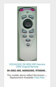 VIZUALOGIC 00-0002-000, 000002000, RT000002000, REDI REMOTE CONTROL REPLACEMENT - Picture 1 of 7