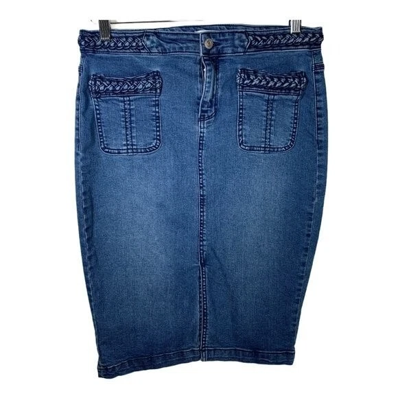 Falda Canyon River Azul Mujer 8 Mediana Azul Jean Lápiz Recto Denim Elástico Foto 1 de 4