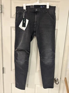Neu G Star Raw 5620 3D Zip Knee Iron Black Super Stretch Jeans Gr. 36x32 - Bild 1 von 7