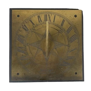 Vintage Van Cort Brass Sundial Etched Steel Base - Picture 1 of 4