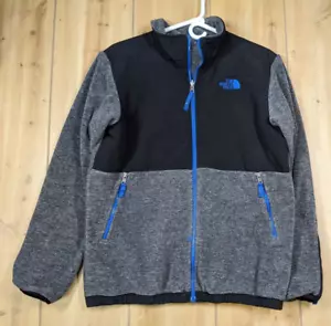 The North Face Denali Jacket Boys XL (18/20) Zip Fleece Logo Black / Gray - Picture 1 of 15