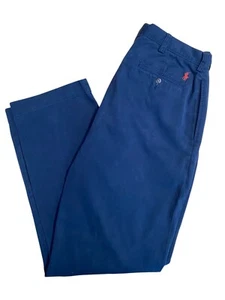 Vintage Polo Ralph Lauren Chino Pants Mens W36 L30 Blue Ethan Business Baggy - Picture 1 of 10