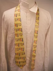 GARMENTS CLOTHES LINE CLOTHING Yellow Mens Wide Silk Neck Tie by TIECRAFTERS - Picture 1 of 3