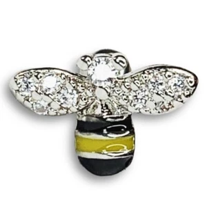 16g White Sparkle Cz Yellow Black Bumble Bee Bug cartilage earring - Picture 1 of 3