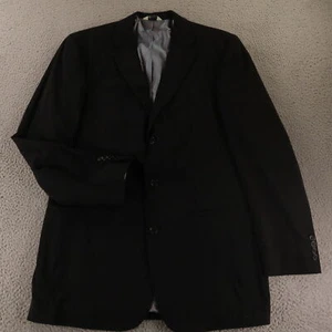 Hopsack Jacket M MT Black Wool Blazer Sport Coat Wilke-Rodriguez 42L - Picture 1 of 18